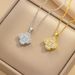 Jewelry Copper Gold Plated With Diamonds Lucky Grass Pendant Necklace Women's Light Luxury Clover Clavicle Chain_ipsvogv.com