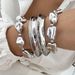 Exaggerated Ins Metal Texture Wide Face Female Personality Irregular Geometry CCB Beaded Bracelet_ipsvogv.com