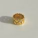 Unisex Real Gold Electroplated Titanium Steel Valentine's Day Love Zircon Pattern Ring_ipsvogv.com