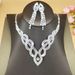 New Jewelry Style Wedding Dress Bride Hollow Full Diamond Women's Necklace And Earrings Two-Piece Set_ipsvogv.com