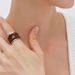 Mirad Style Niche Design Chocolate Color Double-layer Enamel Glaze Medieval Opening Light Luxury High-end Ring_ipsvogv.com