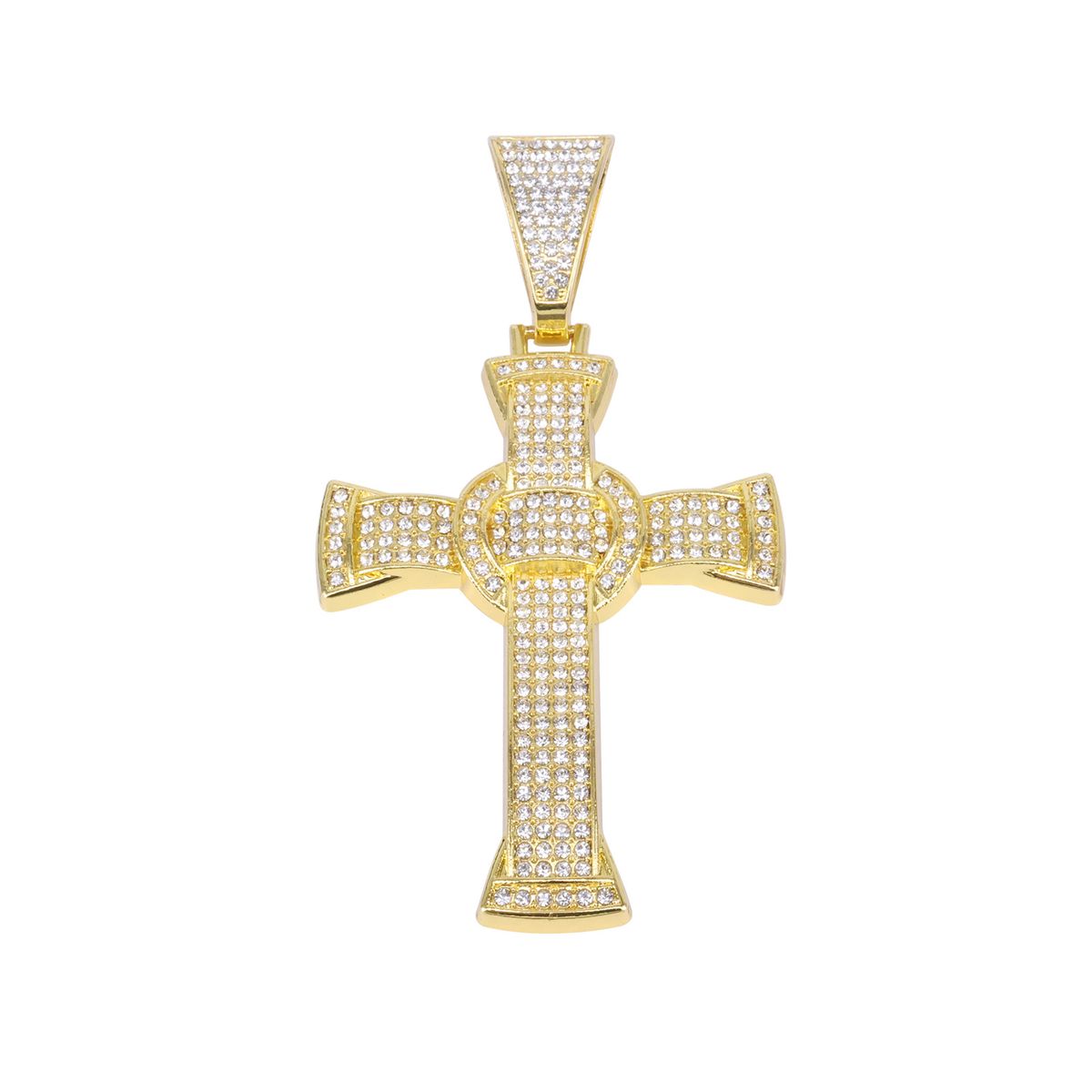 Unisex Cross Diamond Alloy Pendant Men's Cool Trendy Rap Hip Hop Style Cuban Chain_ipsvogv.com