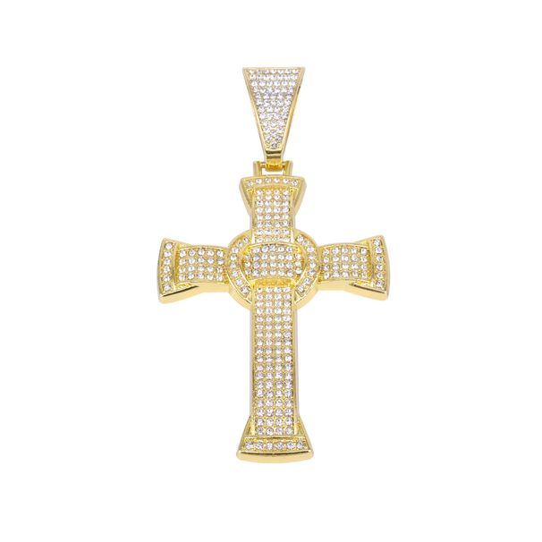 Unisex Cross Diamond Alloy Pendant Men's Cool Trendy Rap Hip Hop Style Cuban Chain_ipsvogv.com
