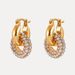 Women's Jewelry Copper Geometric Round Zircon Earrings Niche Earrings Light Luxury Zircon Inlaid Fashionable Earrings_ipsvogv.com