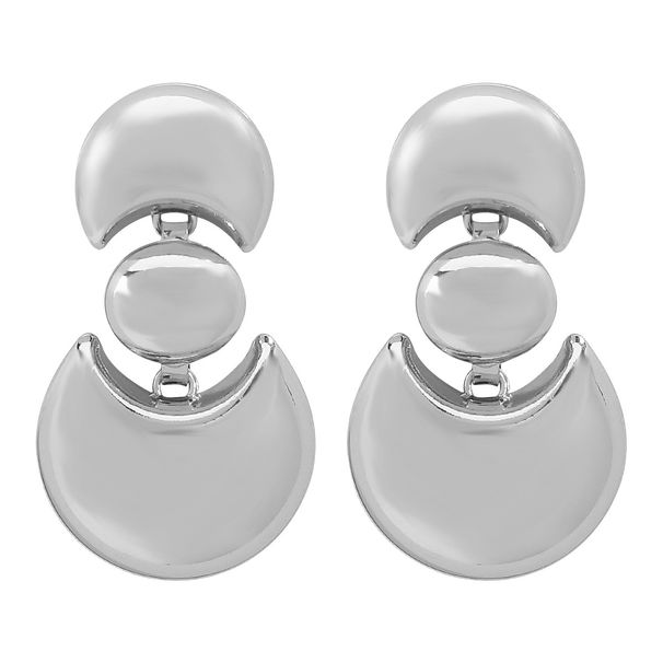 E12906 Personalized Creative Geometric Metallic Texture Fashion Ins Style High end Versatile Earrings_ipsvogv.com
