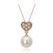 Unisex Fashion Simple Heart shaped Pearl Pendant Necklace Plated Rose Necklace Hot selling Accessories_ipsvogv.com
