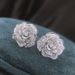 Cao Shi French Celebrity Style Hollow Out Camellia Flower Zircon Earrings Valentine's Day Gift Accessories_ipsvogv.com