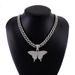 Street Hip-Hop Rhinestone Butterfly Hiphop Trendy Couple Cuban Necklace Pendant_ipsvogv.com