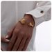 stainless steel hammer pattern love asymmetric bracelet light luxury high end temperament gold titanium steel bracelet female_ipsvogv.com