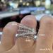 Cao Shi's New Super Sparkling With Multi Layered Surrounding Creative Cross Line For Women's Ring_ipsvogv.com