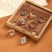 Gold Flower Blue Hollow 10 Piece Set Ring_ipsvogv.com