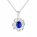 Women’s Jewelry Set Fashion hot selling sapphire full diamond necklace fashion flower pendant Valentine's Day gift_ipsvogv.com