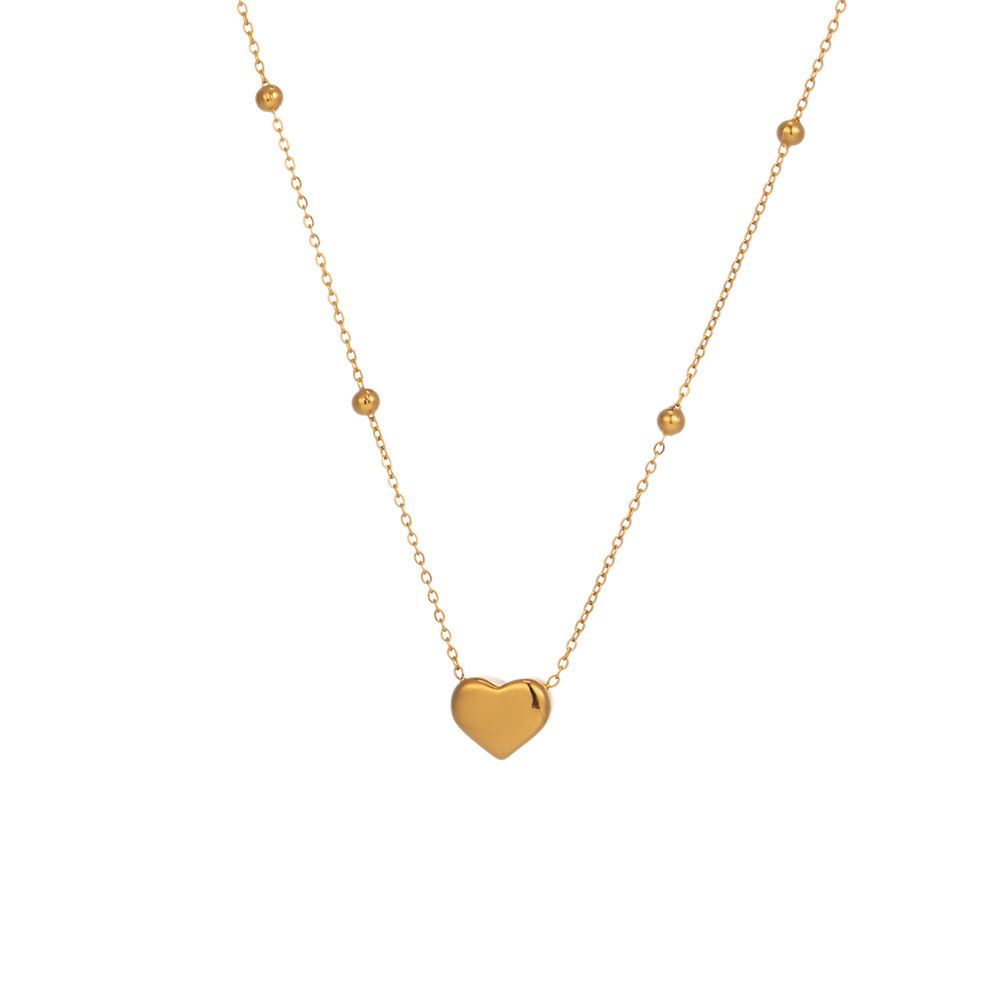 Round Bead Love Necklace Fashionable, Light Luxury, Niche, Simple Collarbone Chain, Short Style, Personalized And_ipsvogv.com