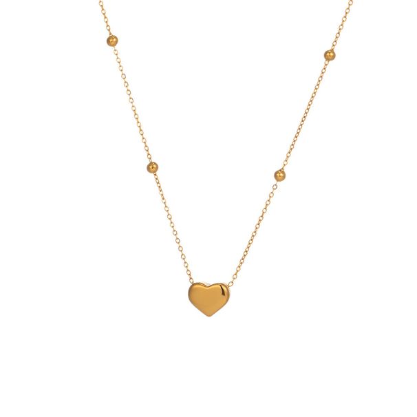 Round Bead Love Necklace Fashionable, Light Luxury, Niche, Simple Collarbone Chain, Short Style, Personalized And_ipsvogv.com