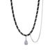 Retro Hip Hop Fashion Trend Necklace Men And Women Cold Style Gem Leather Rope Cuban Clavicle Chain_ipsvogv.com