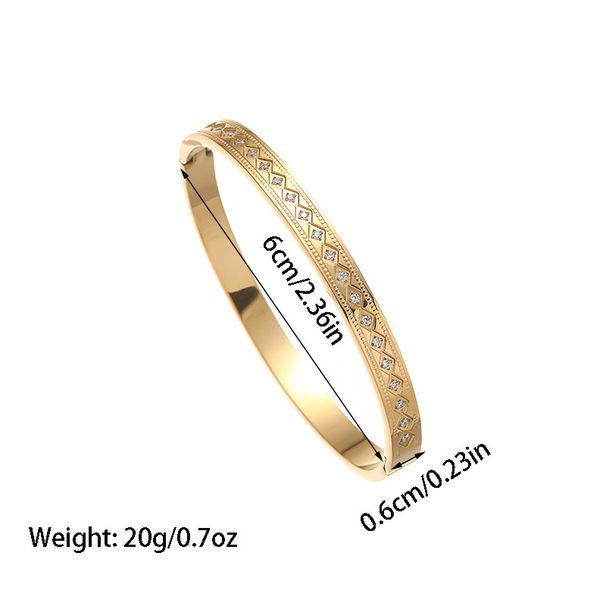 Simple And Stylish Diamond-encrusted Hollow Titanium Steel Bracelet, High Quality_ipsvogv.com