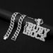 Yiwu Jewelry Cuban Alphabet RUBY ROCK Necklace Diamond Set Gun Pendant Men's Accessory Chain_ipsvogv.com