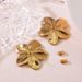 Gold Color Five-Leaf Shaped High-Quality Texture Exaggerated Earrings Artistic Flower Studs_ipsvogv.com