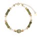 Bamboo Peridot Shell Round Beads Natural Stone Bracelet Necklace Set Female Adjustable_ipsvogv.com