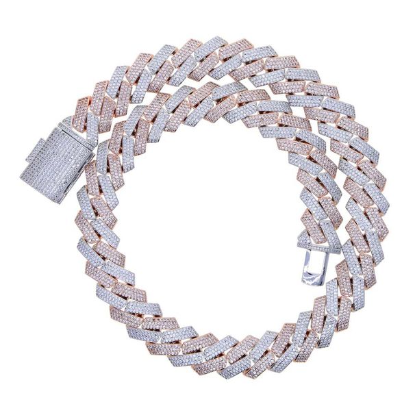 Men's Hip Hop Cuban Link Chain With Zircon Stones, 19mm Wide Punk Streetwear Jewelry In Silver, Gold, Rose Gold, Sizes 46-61cm_ipsvogv.com