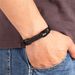 New hollow out ten thousand character Great Wall pattern jewelry men's trend genuine leather titanium steel bracelet_ipsvogv.com