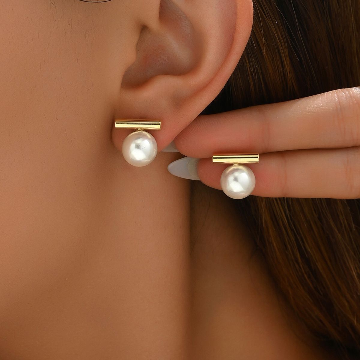 Unisex Ins High Grade Forest Earrings For Women, Niche Inlaid Pearls, Simple Earrings, College Style Earrings_ipsvogv.com