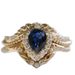 Sanjie Flower Wedding Ring Women's Fashion Crown Jewelry With Blue Water Drop Zircon Set_ipsvogv.com