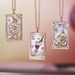 Electroplated Real Gold Retro Tarot TAROT With Diamond Oil Drop Square Necklace Female Ins High Praise Hot Model_ipsvogv.com