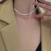 Double layer stacked Necklace ins cool wind Necklace simple Sterling Silver Necklace 2021 new female clavicle chain_ipsvogv.com