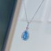 Red Deer Full Body S Pure Silver Sea Blue Treasure Pendant Water Drop Necklace Light Luxury Daily Versatile Clavicle_ipsvogv.com