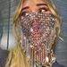 Women's fashion show grid rhinestone jewelry metal metal tassel rhinestone mask nightclub party accessories_ipsvogv.com