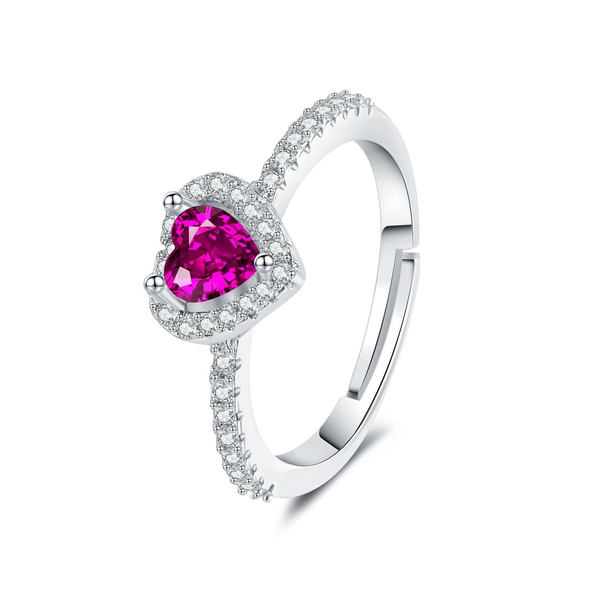 New Hot Selling Colorful Love Ring Female Classic Fashion Zircon Full Diamond Open Ring_ipsvogv.com