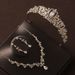 Crown headdress three piece set Baroque light luxury high end princess birthday crown bride evening dress necklace earrings_ipsvogv.com