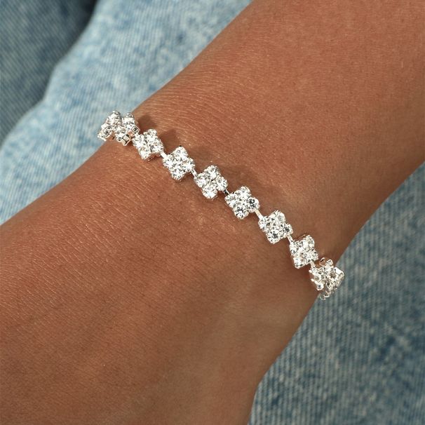 Fashion Full Diamond Bracelet High End Light Luxury Geometric Small Square Folding Buckle Bracelet_ipsvogv.com