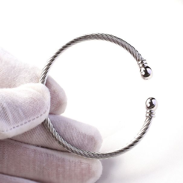 Fashion Titanium Steel Bracelet Female Jewelry Twisted Wire C Shaped Twist Bracelet Gold Plated Boutique Couple Jewelry_ipsvogv.com