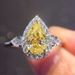 Cao Shi's New Simple Yellow Water Drop Pear Shaped Zircon Ring For Fashion And Women's Business Activities Accessories_ipsvogv.com