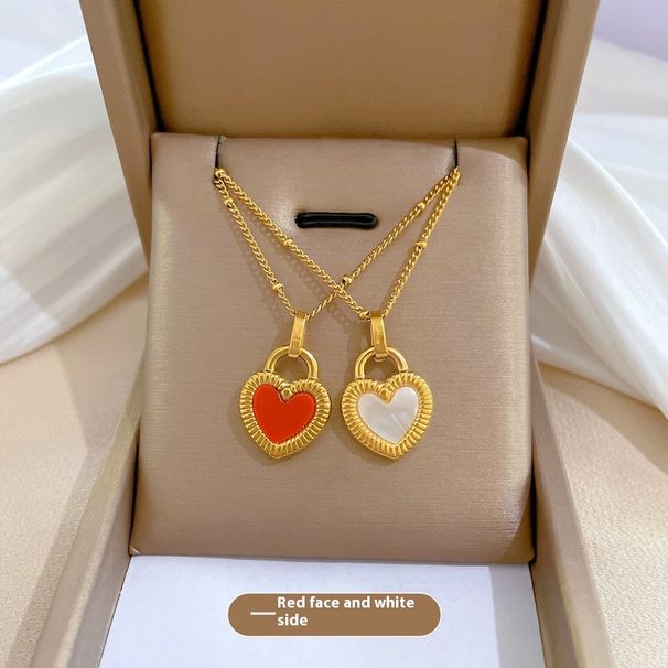 【 Full body titanium steel 】 Love shell personality minimalist in the stove, genuine gold necklace, female ins net red_ipsvogv.com