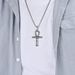 Ancient Egyptian Eye of Horus Ankh Titanium Steel Cross Necklace Niche Personality Artistic Retro Wear Pendant_ipsvogv.com