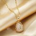 Golden Tulip Titanium Steel Necklace For Network Red Fashion Collar Chain Temperament Trendy Women's Micro Inlaid Opal_ipsvogv.com