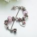Hot selling new bracelet Pink colored glaze crown beads DIY love pendant bracelet_ipsvogv.com
