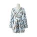 Women's Clothing flower long-sleeved shorts V-neck jumpsuit_ipsvogv.com