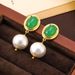 French Baroque Natural Green Agate Round Cotton Beads Chinese Style Immortal Unique Charm and Earrings_ipsvogv.com