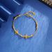 Four Leaf Clover And Five Flower Vietnamese Sand Gold Bead Bracelet With Niche Design That Never Fades, Brass Alloy_ipsvogv.com