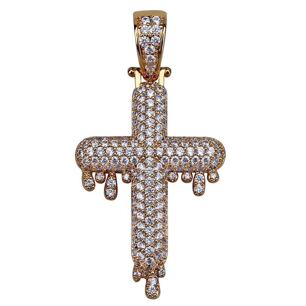 Hip Hop Cross Water Drop Micro Inlaid Zircon Men And Women Trend Ins_ipsvogv.com
