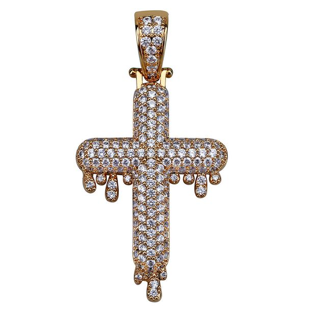 Hip Hop Cross Water Drop Micro Inlaid Zircon Men And Women Trend Ins_ipsvogv.com