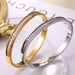 Women's Jewelry French Stainless Steel Bracelet Sweet Fresh Hand Jewelry Does Not Fade Narrow Version Half Circle Full Diamond Buckle Bracelet_ipsvogv.com