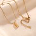 Internet Celebrity Live Streaming Titanium Steel Necklace Feminine Temperament, Gold Brick Three-dimensional Square_ipsvogv.com