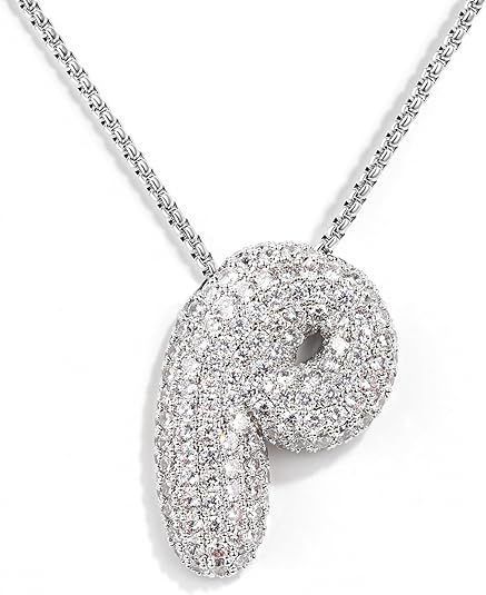 Women's Jewelry 26 Letters Zircon Necklace Stainless Steel Exaggerated 18K Large Gold Chain English Pendant Jewelry_ipsvogv.com