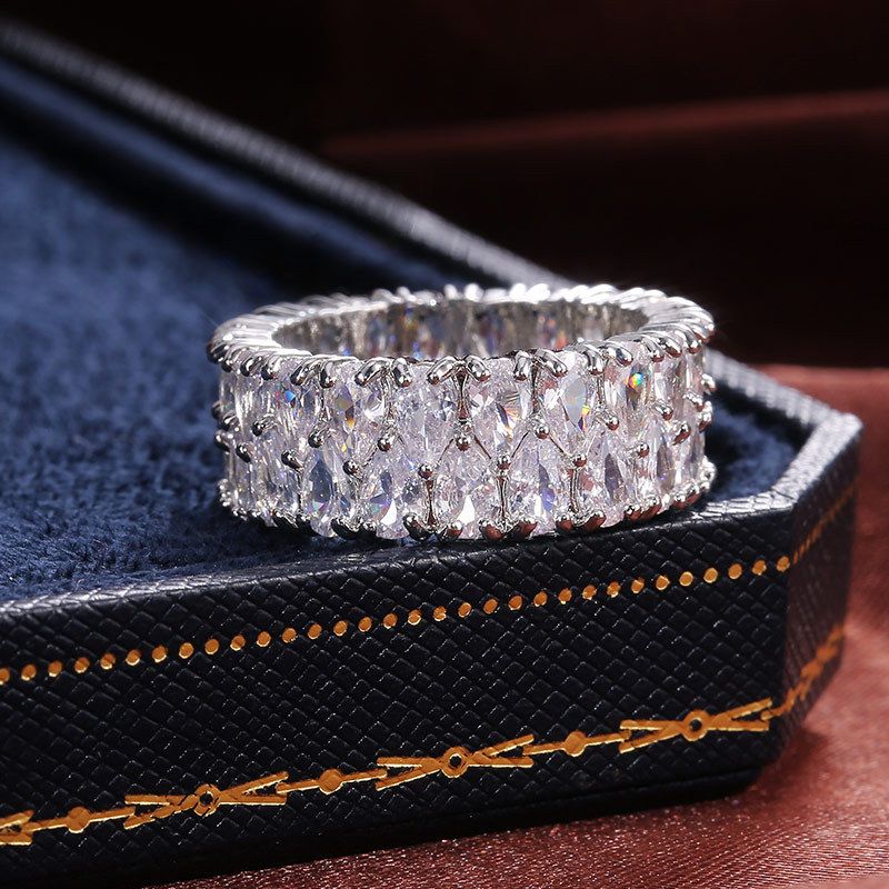 Fashion style popular new AAA double drainage drop shaped zircon ring fashion ring with accessories_ipsvogv.com
