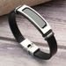 Trendy Silicone Creative Personality Simple DIY Engraving Stainless Steel Men's Bracelet Non-Fading_ipsvogv.com